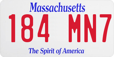MA license plate 184MN7