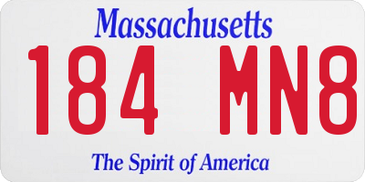 MA license plate 184MN8