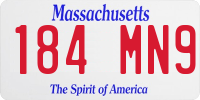 MA license plate 184MN9