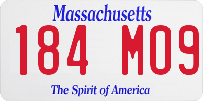 MA license plate 184MO9
