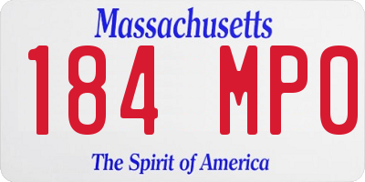 MA license plate 184MP0