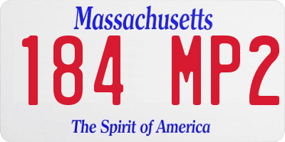 MA license plate 184MP2