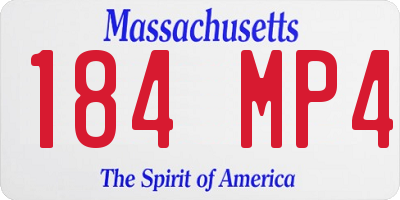 MA license plate 184MP4