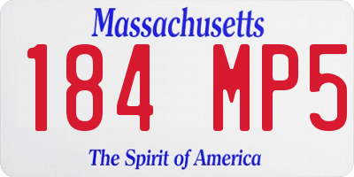 MA license plate 184MP5