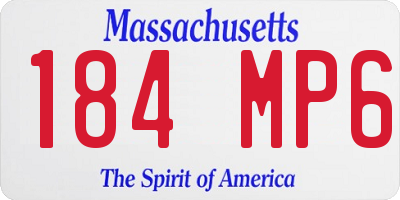 MA license plate 184MP6
