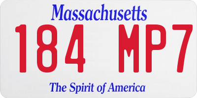 MA license plate 184MP7