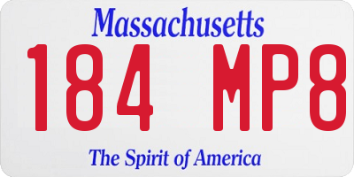 MA license plate 184MP8