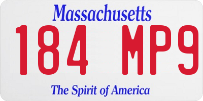 MA license plate 184MP9