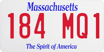 MA license plate 184MQ1