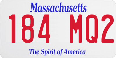 MA license plate 184MQ2