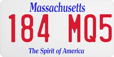 MA license plate 184MQ5
