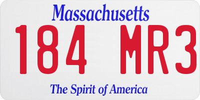 MA license plate 184MR3