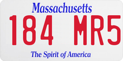 MA license plate 184MR5