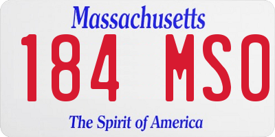 MA license plate 184MS0