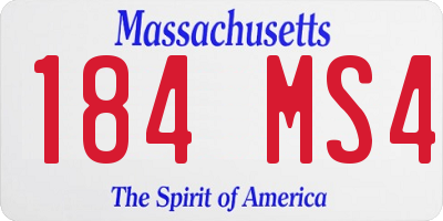 MA license plate 184MS4