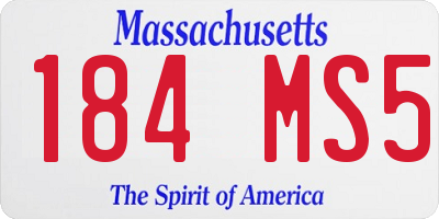 MA license plate 184MS5