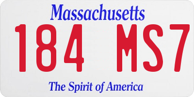MA license plate 184MS7