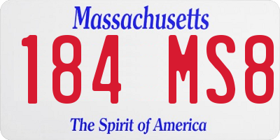 MA license plate 184MS8