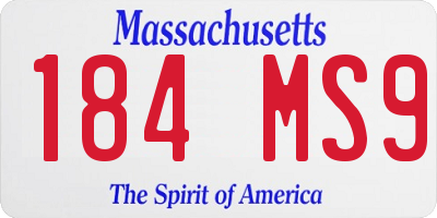MA license plate 184MS9