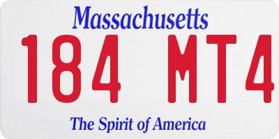 MA license plate 184MT4