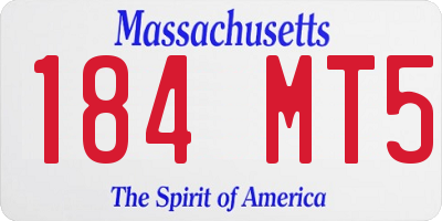 MA license plate 184MT5