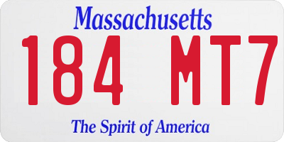 MA license plate 184MT7