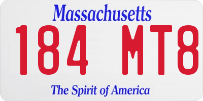 MA license plate 184MT8