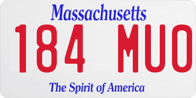 MA license plate 184MU0