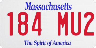MA license plate 184MU2
