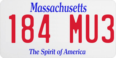 MA license plate 184MU3