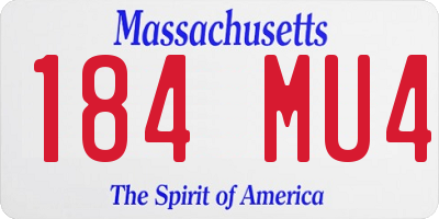 MA license plate 184MU4