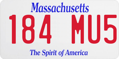 MA license plate 184MU5