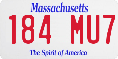 MA license plate 184MU7