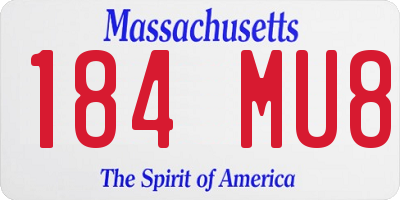 MA license plate 184MU8