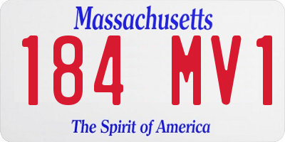 MA license plate 184MV1