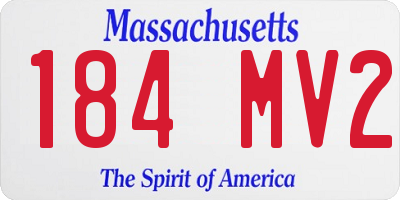 MA license plate 184MV2