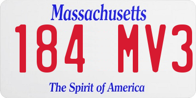 MA license plate 184MV3