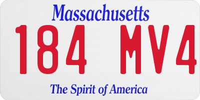 MA license plate 184MV4