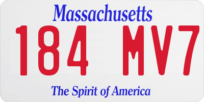MA license plate 184MV7