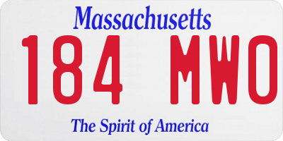 MA license plate 184MW0