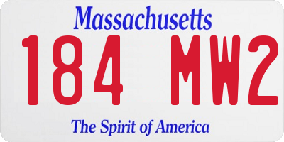 MA license plate 184MW2