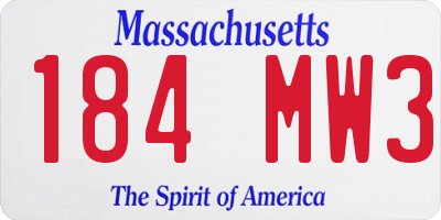 MA license plate 184MW3