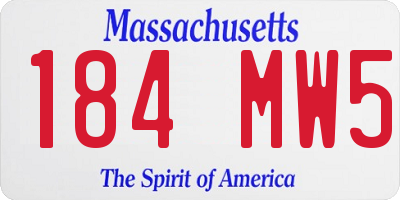 MA license plate 184MW5