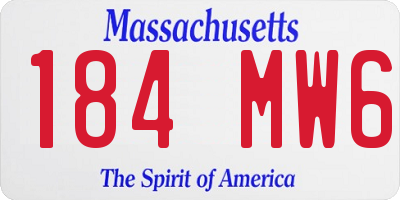 MA license plate 184MW6