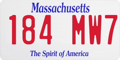 MA license plate 184MW7