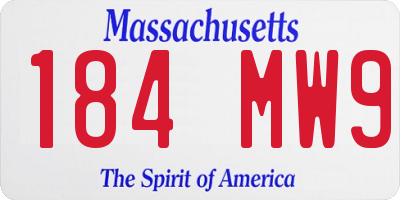 MA license plate 184MW9