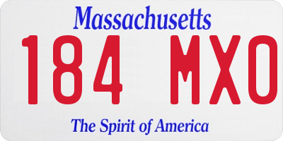 MA license plate 184MX0