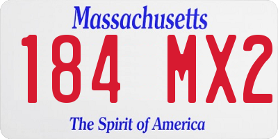 MA license plate 184MX2