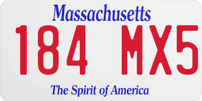 MA license plate 184MX5