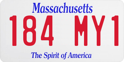 MA license plate 184MY1